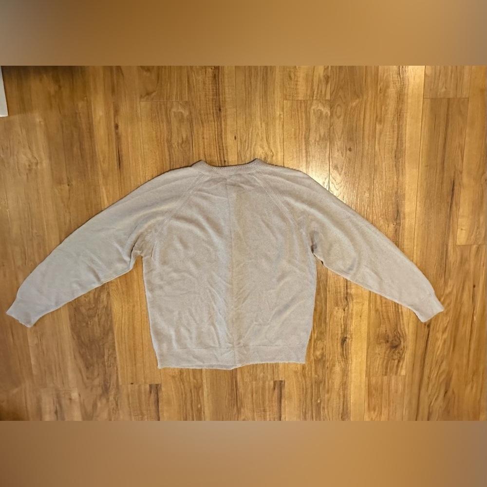 1980s DUVET Large Sweater Vintage Button-up Beige 100% Acrylic - Picture 5 of 12